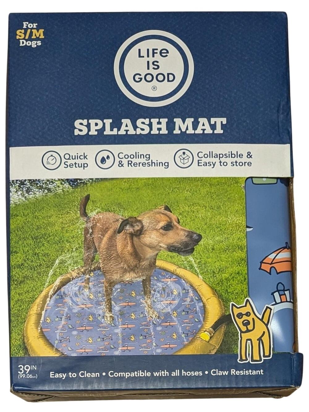 Life Is Good Splash Mat For Small Medium Dogs 39in Cooling Easy Clean Outdoor
